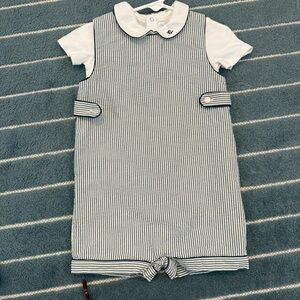 Ralph Lauren Baby Romper with Peter Pan Collar